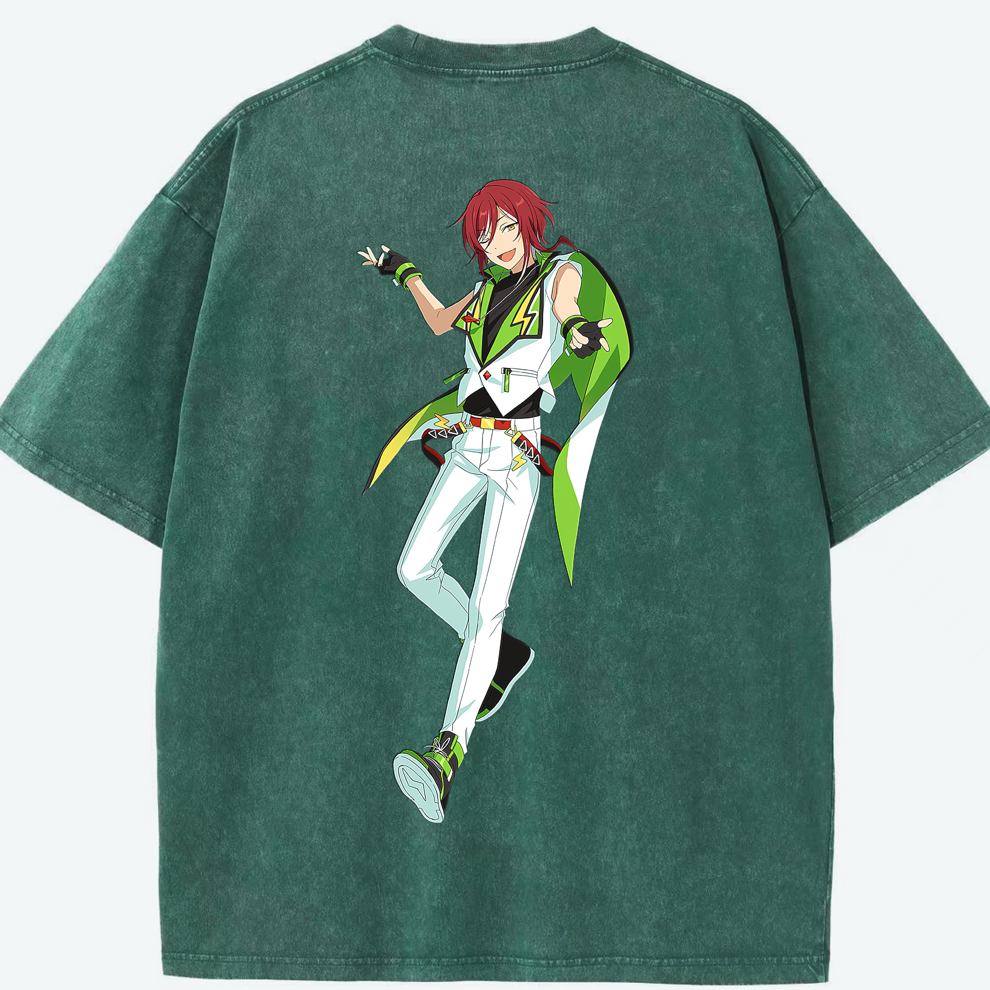 （画像用） あんさんぶるスターズ! Ensemble Stars 綿100% ヴィンテージ風 半袖Tシャツ（背面プリント）
